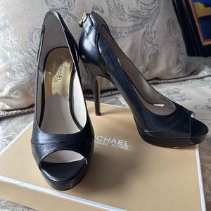 Michael Kors Open Toe Black Heels